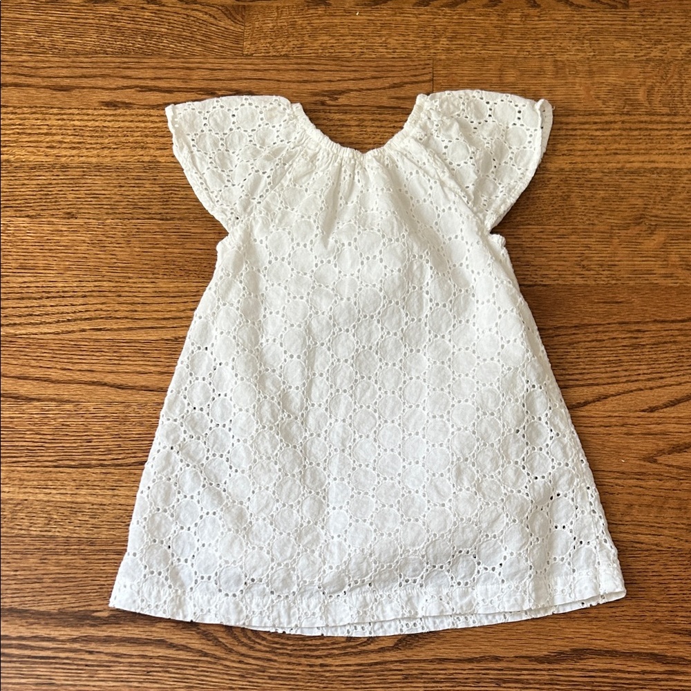 Charming White Eyelet Kids Dress